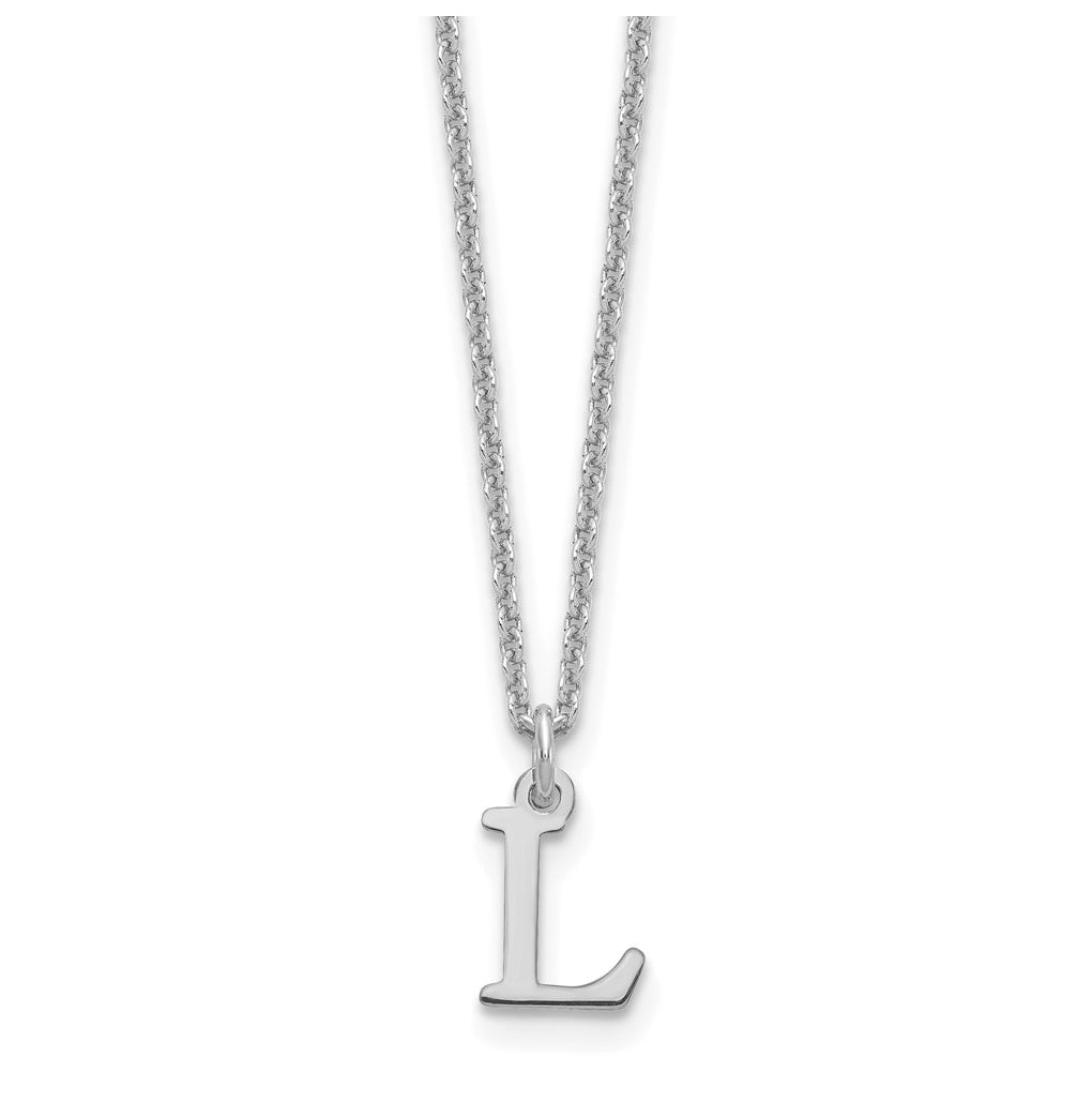 10K White Gold Cutout Letter L Initial Necklace