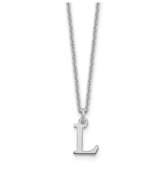 10K White Gold Cutout Letter L Initial Necklace