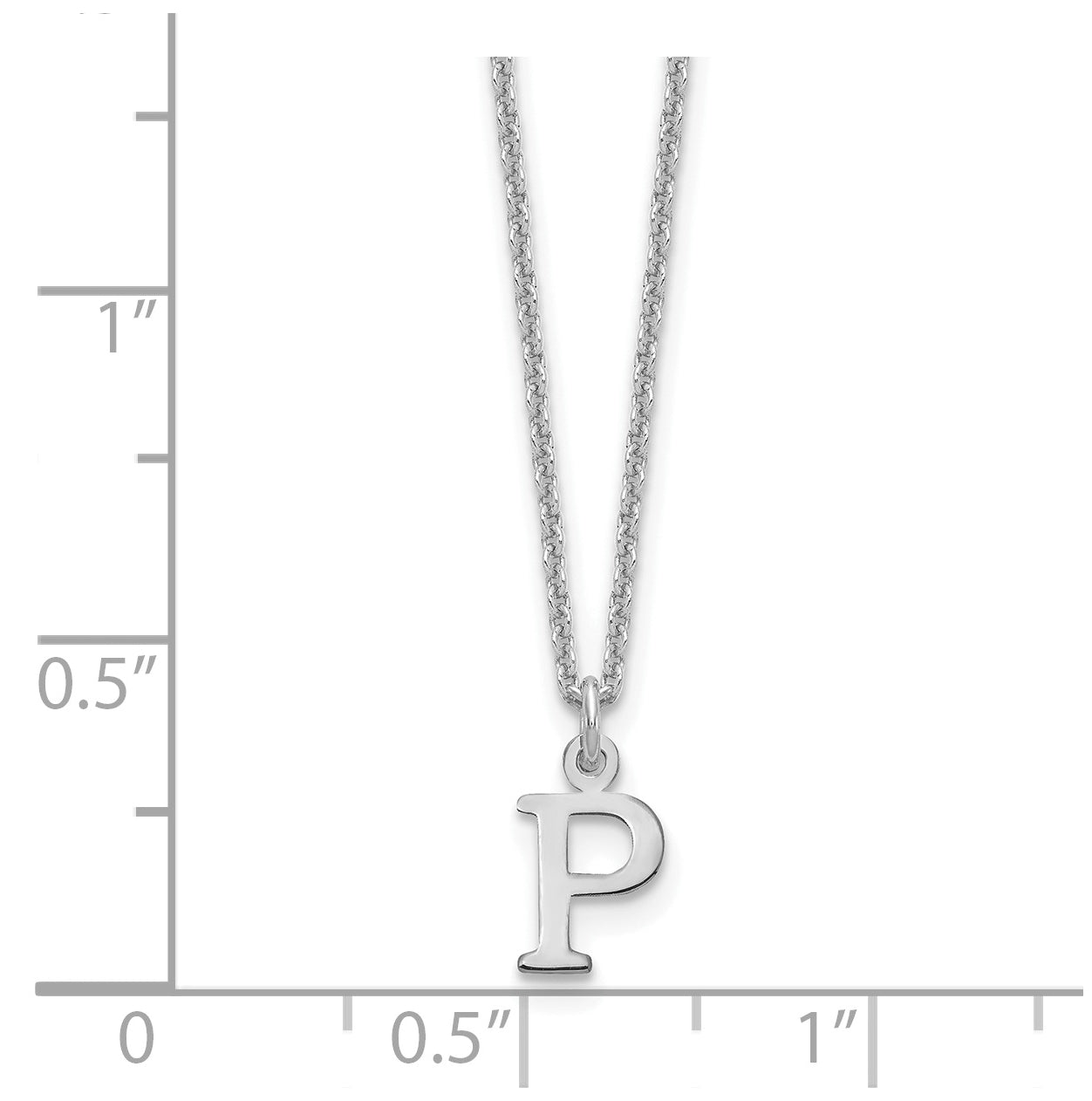 10K White Gold Cutout Letter P Initial Necklace