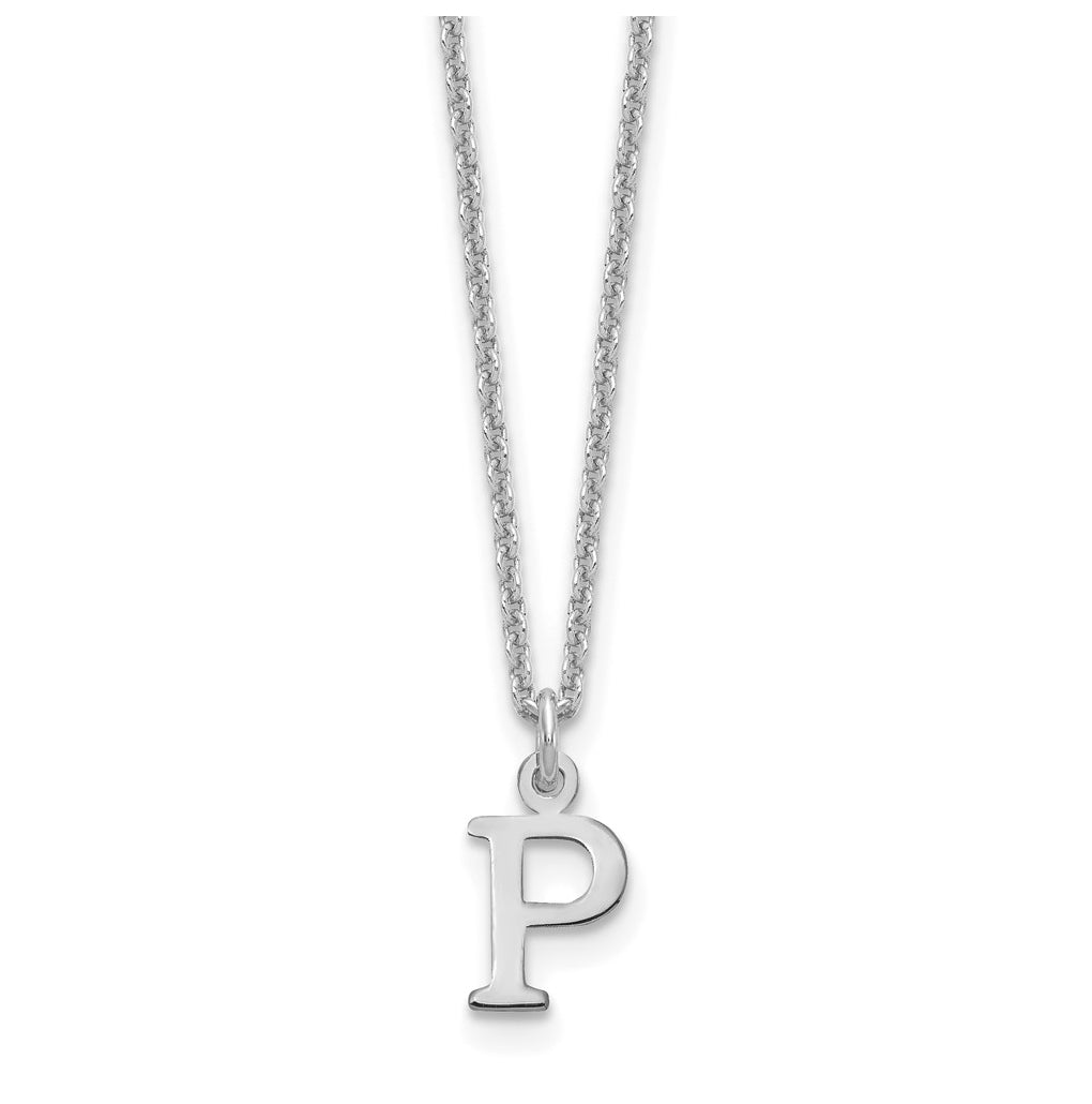 10K White Gold Cutout Letter P Initial Necklace