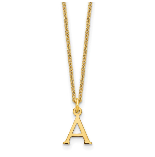 14K Yellow Gold Cutout Letter A Initial Necklace