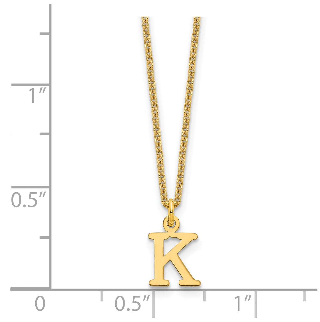 14K Yellow Gold Cutout Letter K Initial Necklace