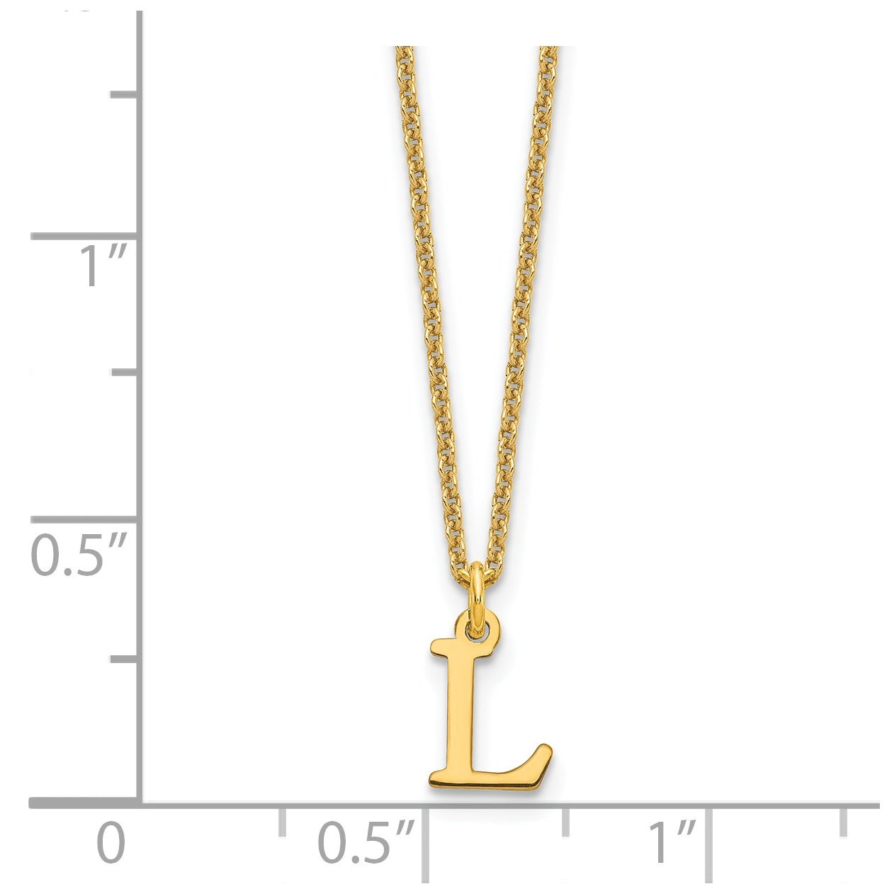 14K Yellow Gold Cutout Letter L Initial Necklace