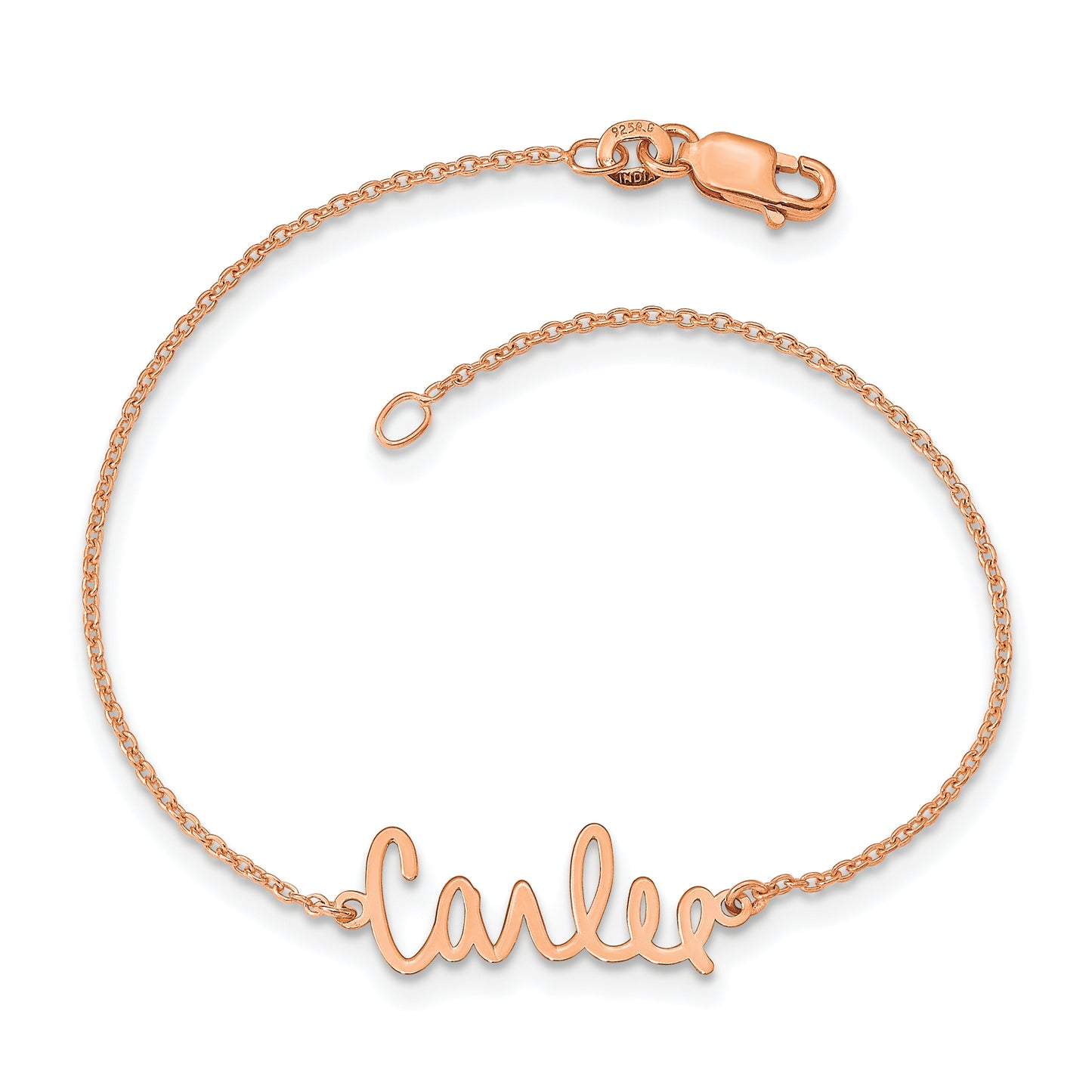 Sterling Silver Rose Gold plated Signature Bracelet