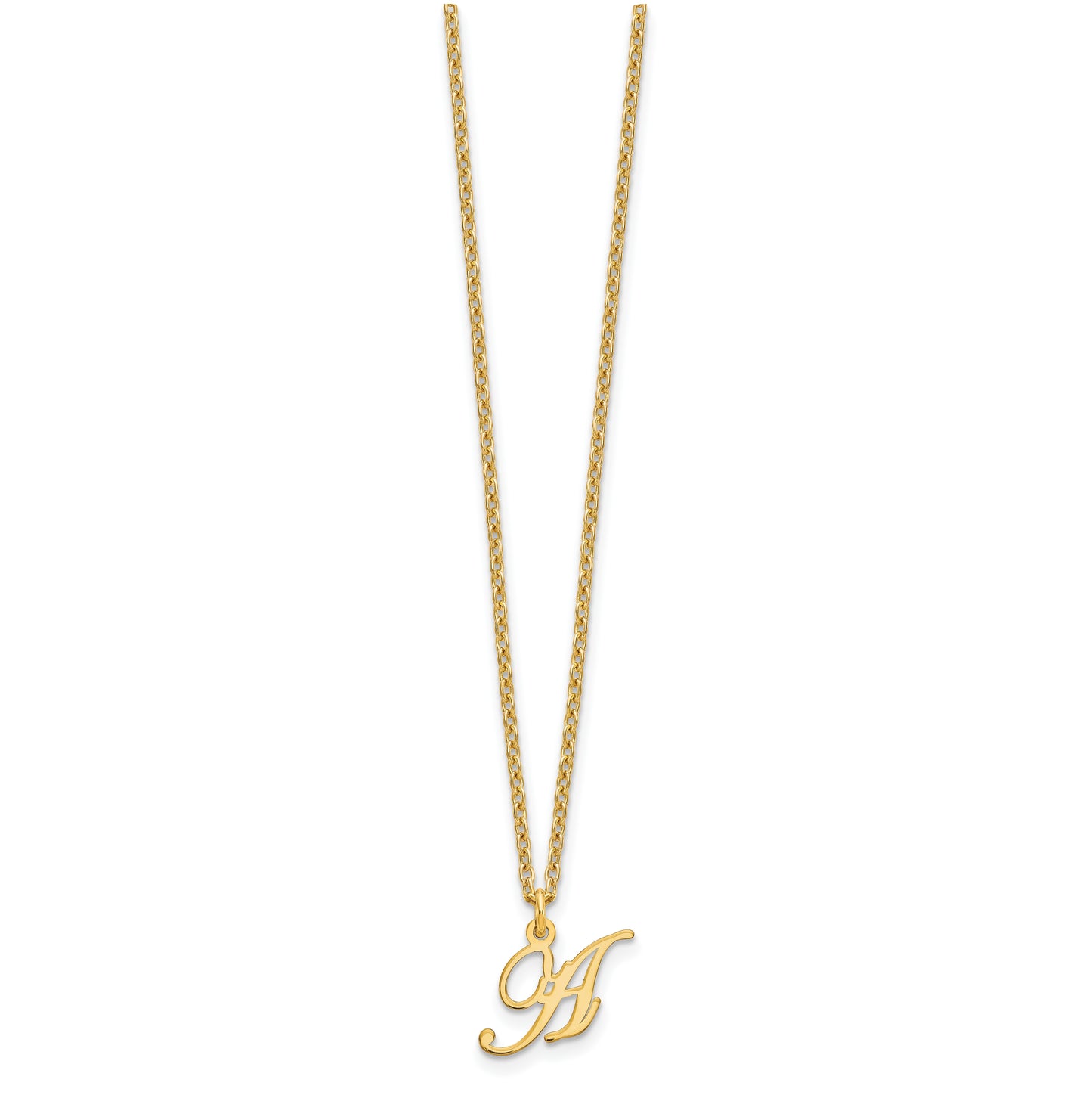Sterling Silver Gold plated Letter A Initial Necklace