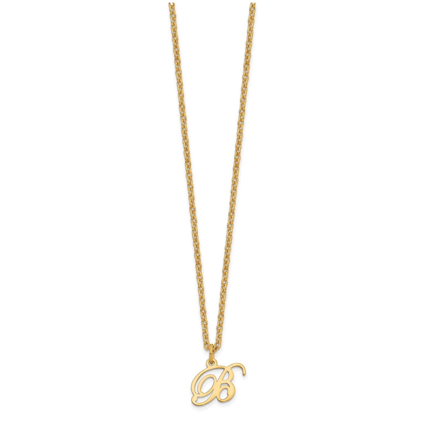 Sterling Silver Gold plated Letter B Initial Necklace