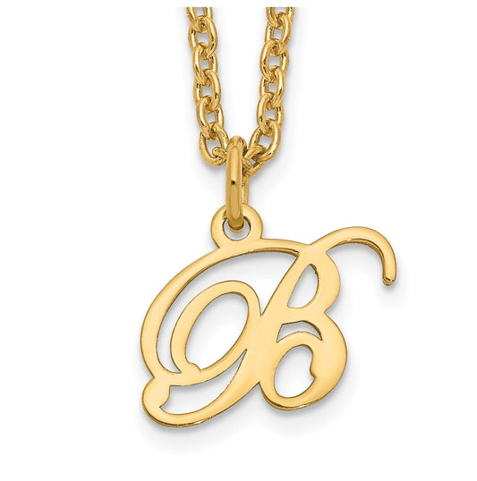 Sterling Silver Gold plated Letter B Initial Necklace