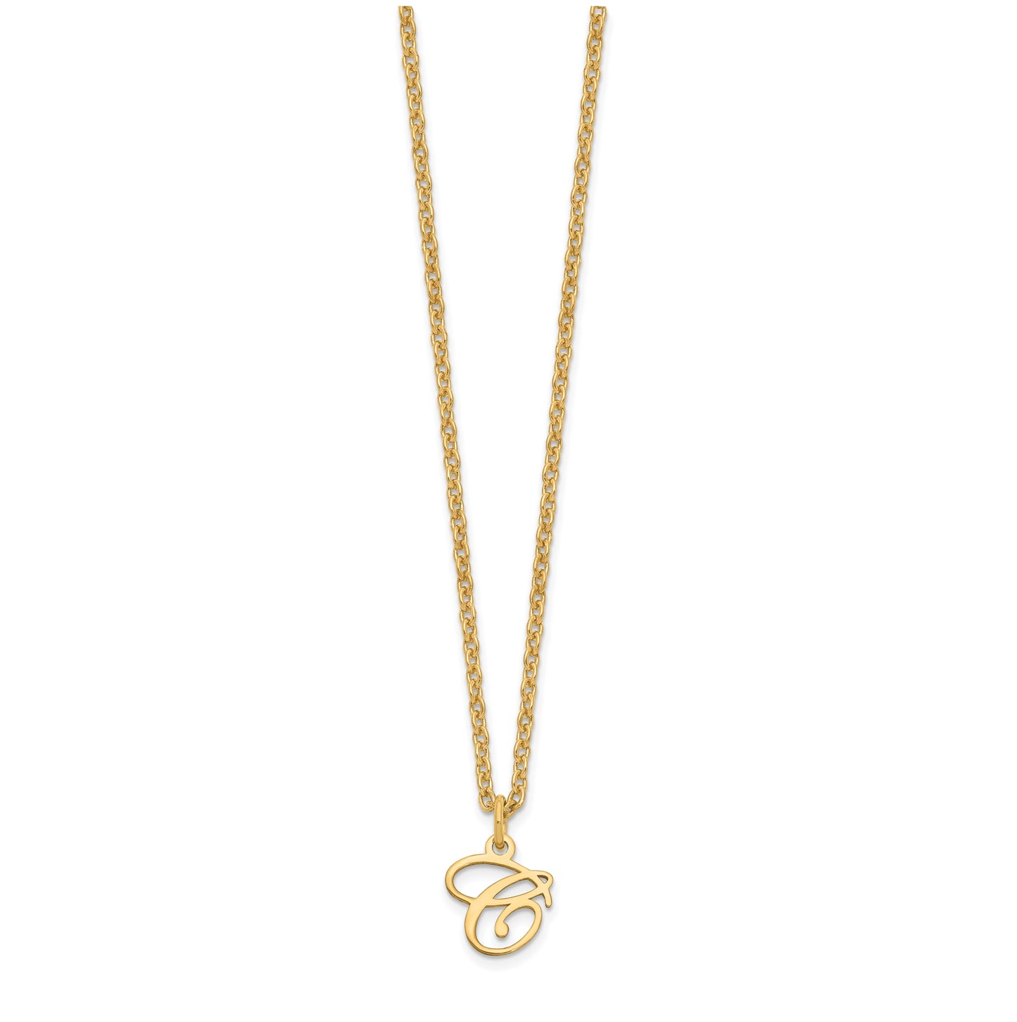 Sterling Silver Gold plated Letter C Initial Necklace