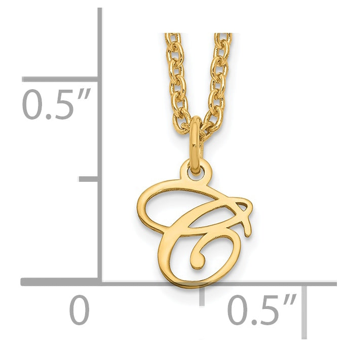 Sterling Silver Gold plated Letter C Initial Necklace