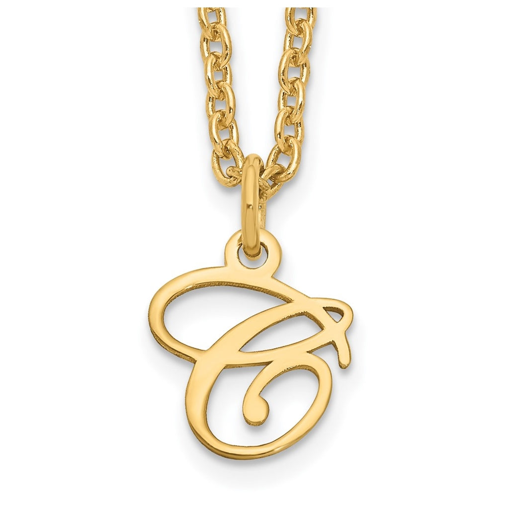 Sterling Silver Gold plated Letter C Initial Necklace