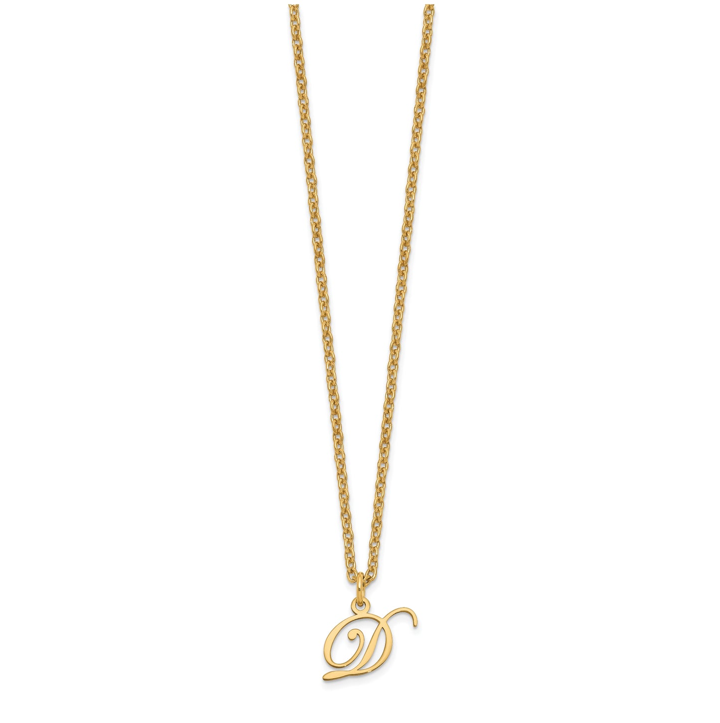 Sterling Silver Gold plated Letter D Initial Necklace
