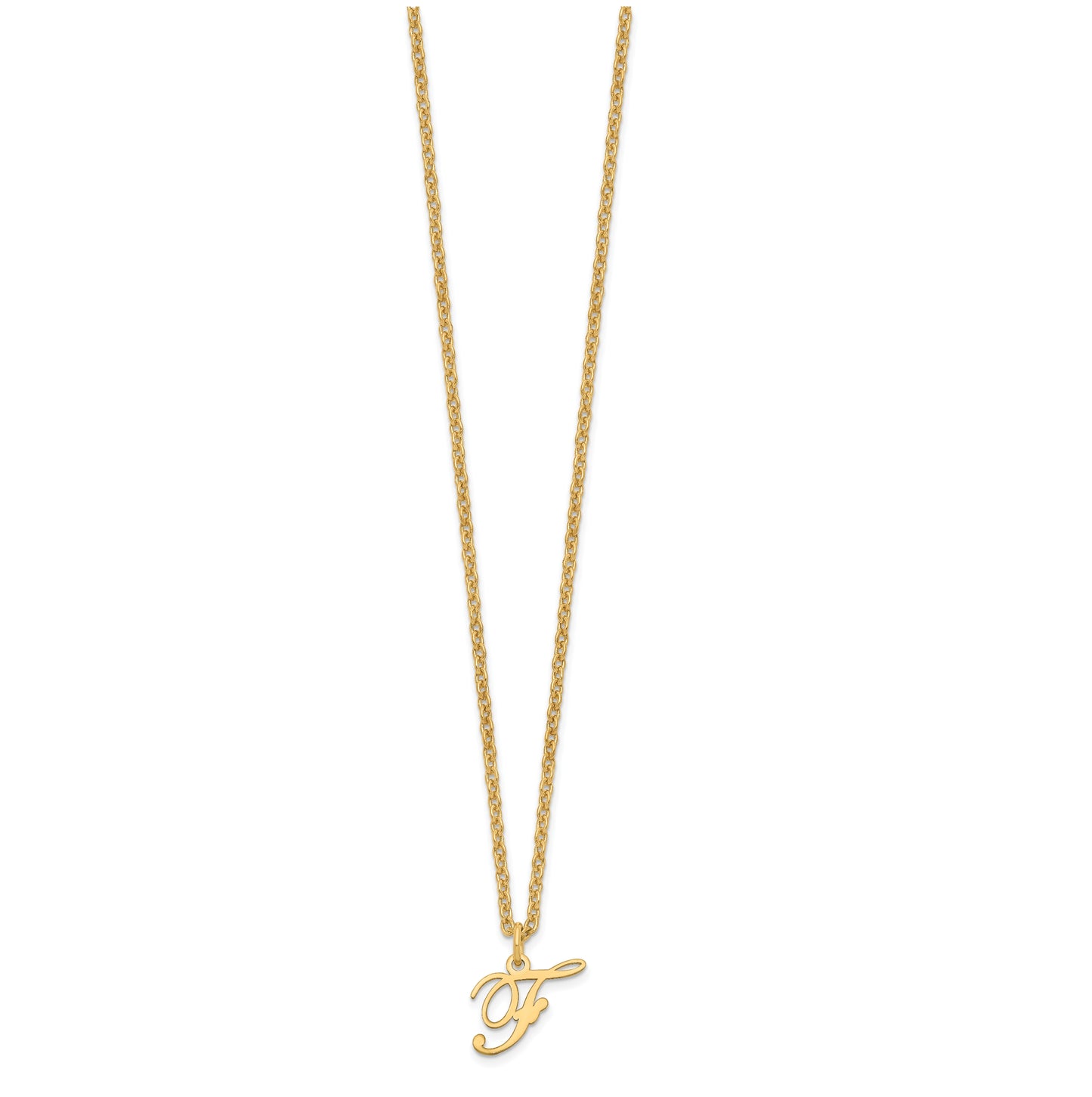 Sterling Silver Gold plated Letter F Initial Necklace
