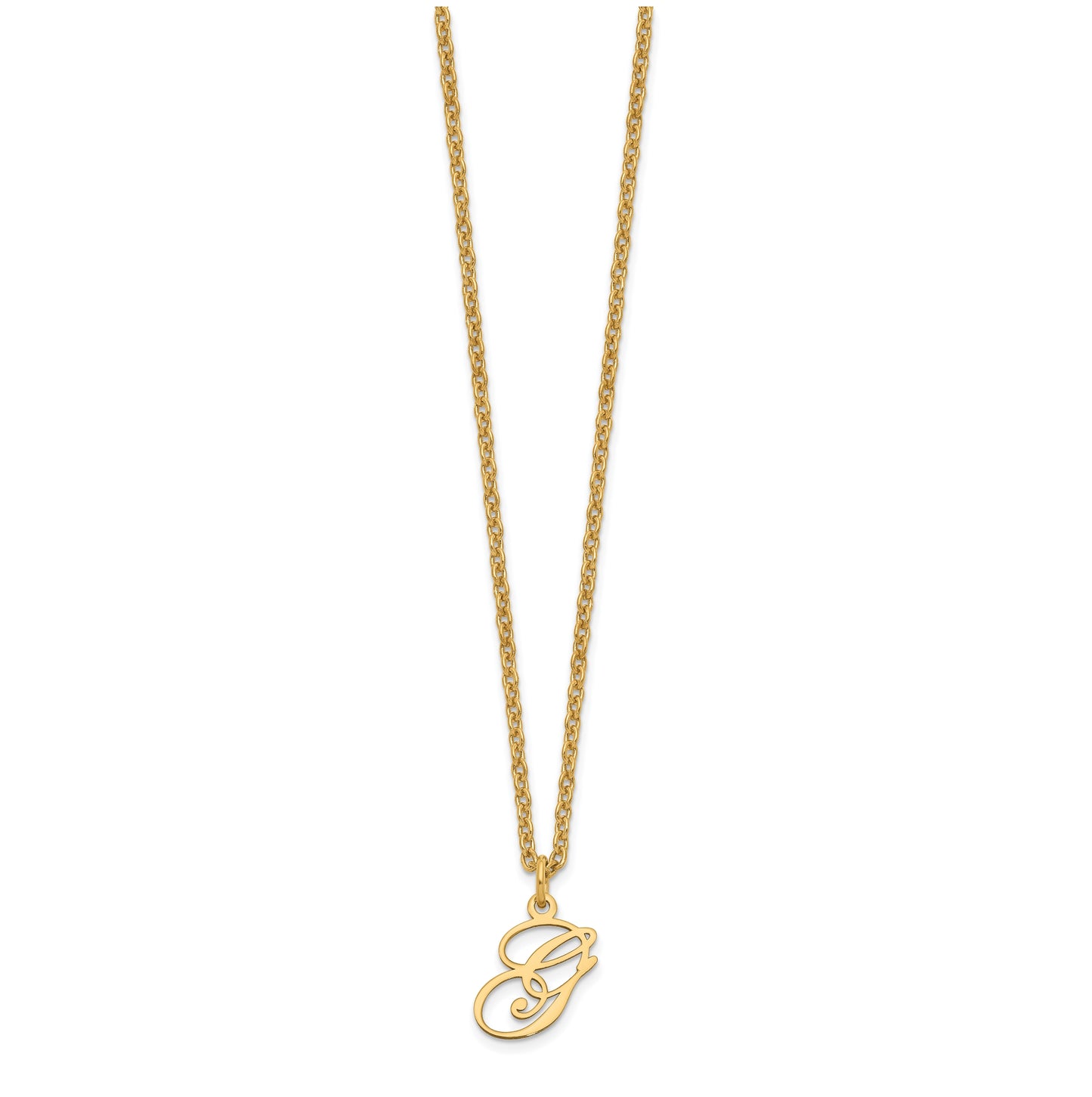 Sterling Silver Gold plated Letter G Initial Necklace