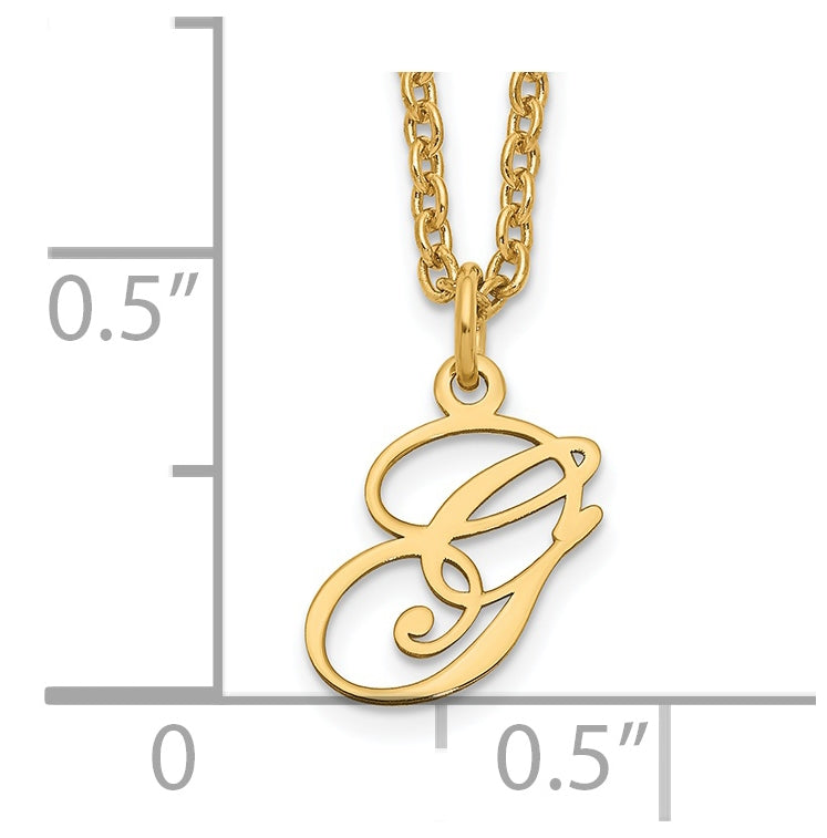 Sterling Silver Gold plated Letter G Initial Necklace