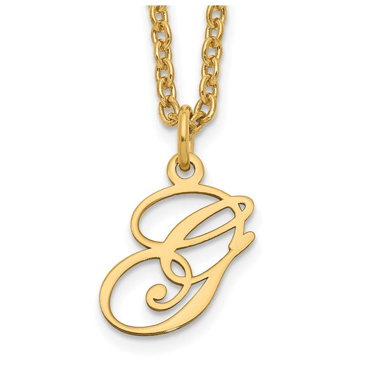 Sterling Silver Gold plated Letter G Initial Necklace