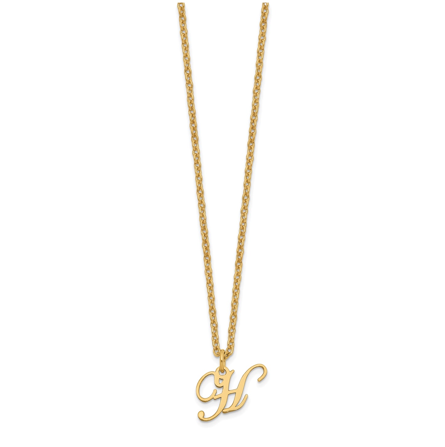 Sterling Silver Gold plated Letter H Initial Necklace