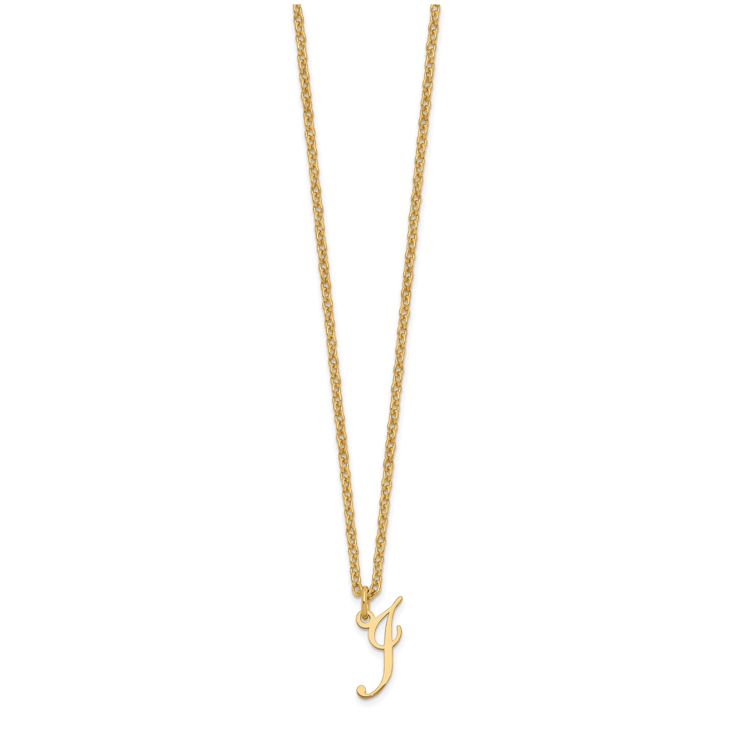Sterling Silver Gold plated Letter I Initial Necklace