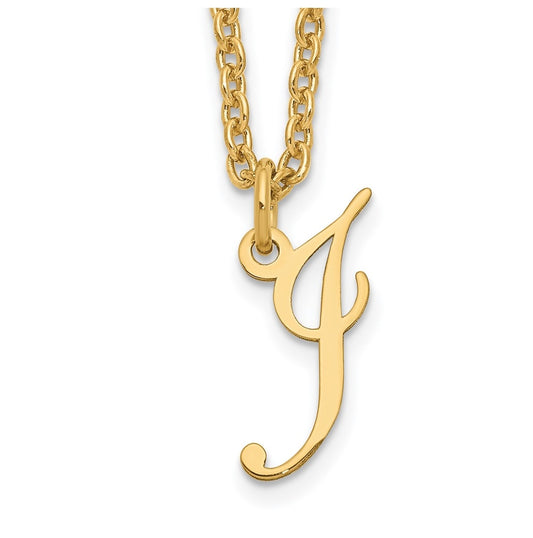 Sterling Silver Gold plated Letter I Initial Necklace