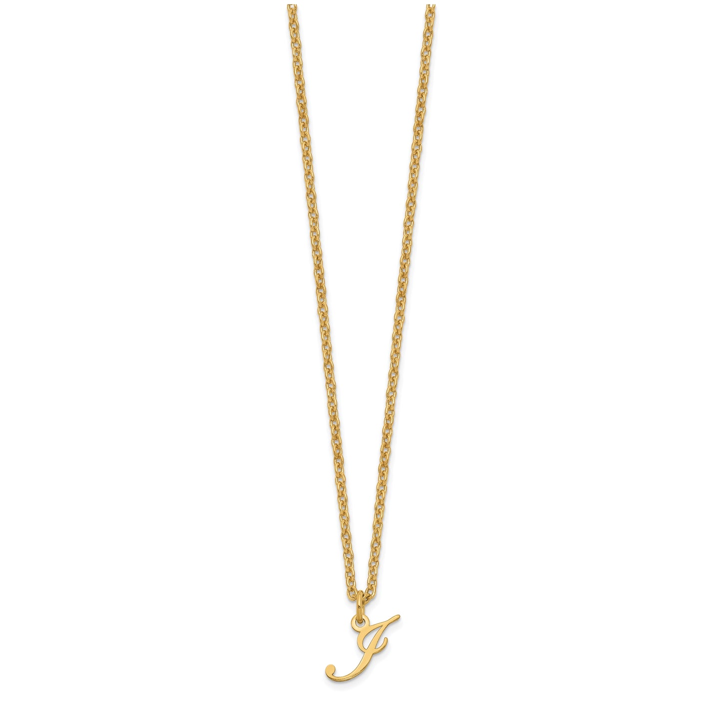 Sterling Silver Gold plated Letter J Initial Necklace