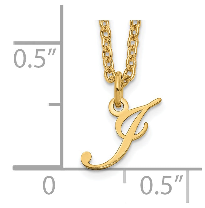 Sterling Silver Gold plated Letter J Initial Necklace