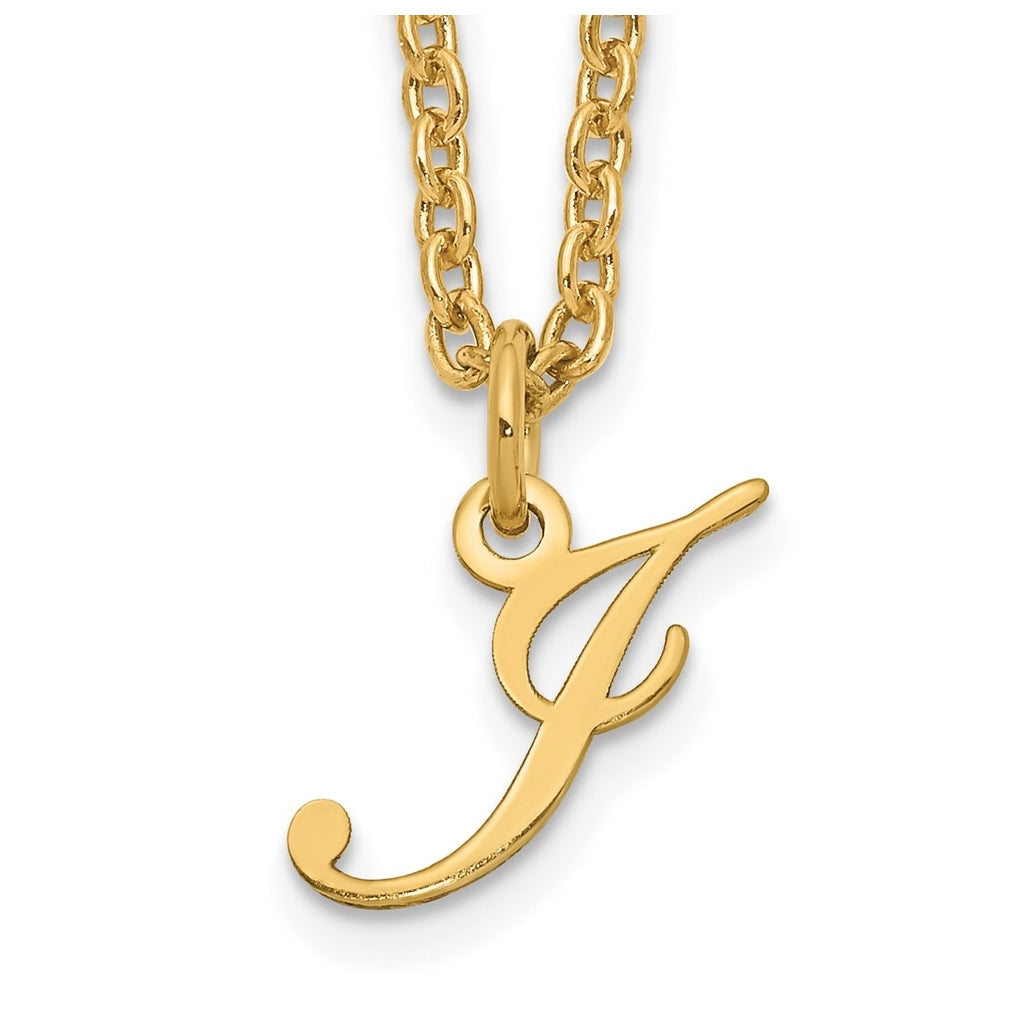 Sterling Silver Gold plated Letter J Initial Necklace