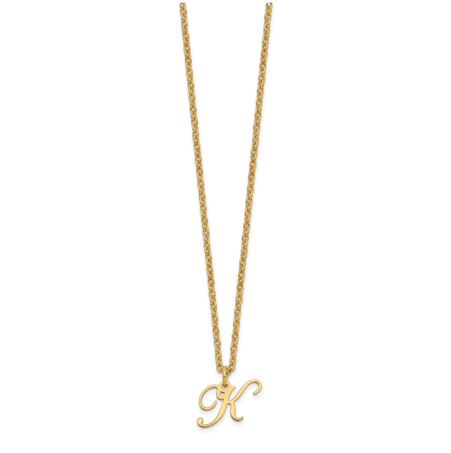 Sterling Silver Gold plated Letter K Initial Necklace