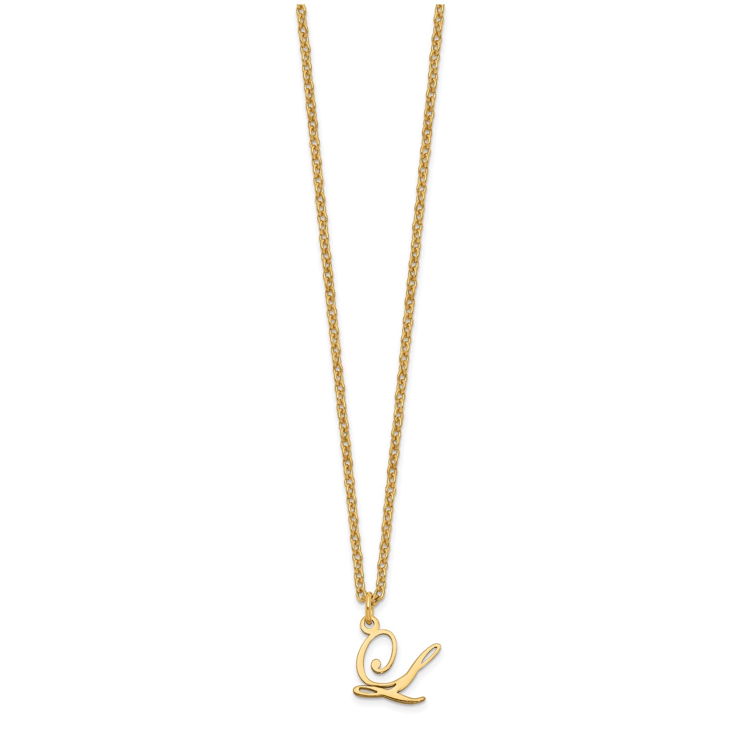 Sterling Silver Gold plated Letter L Initial Necklace