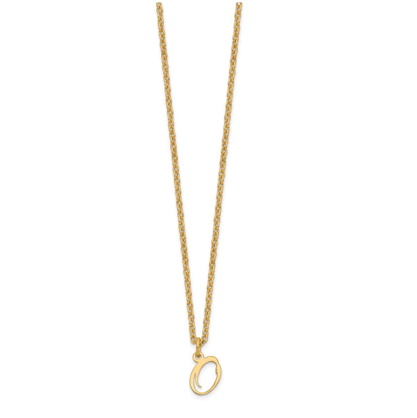 Sterling Silver Gold plated Letter O Initial Necklace