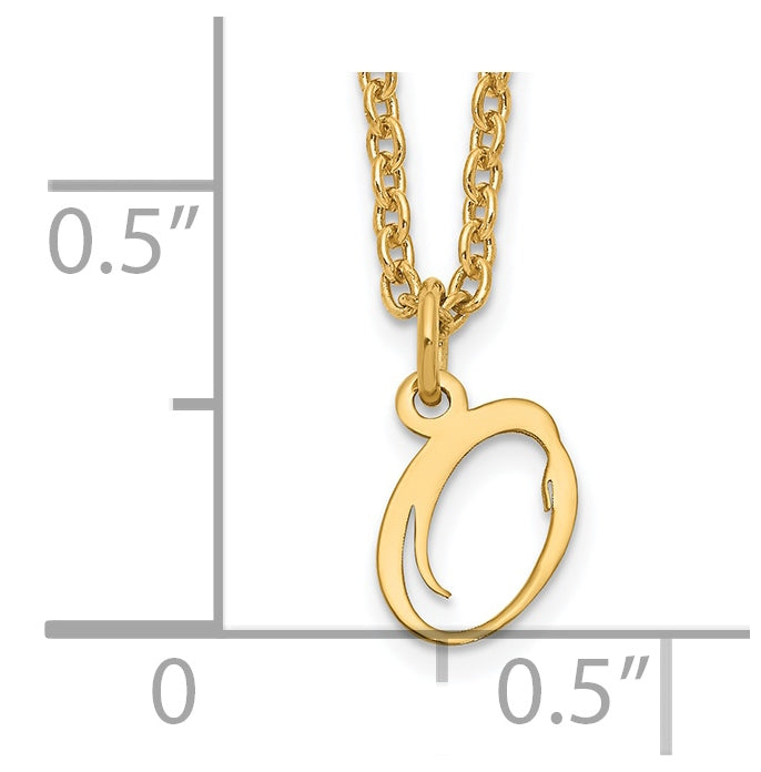 Sterling Silver Gold plated Letter O Initial Necklace