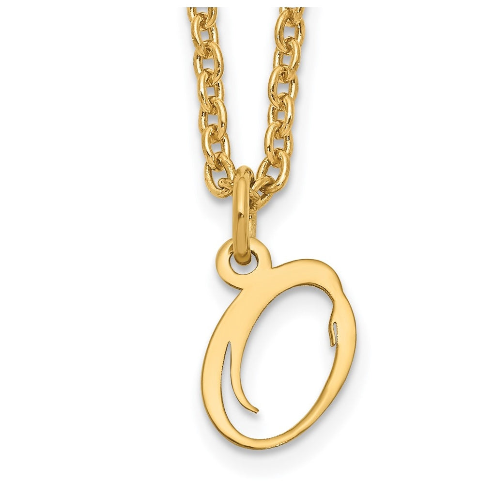 Sterling Silver Gold plated Letter O Initial Necklace