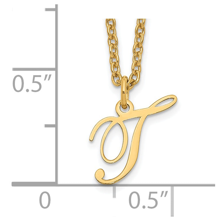 Sterling Silver Gold plated Letter T Initial Necklace