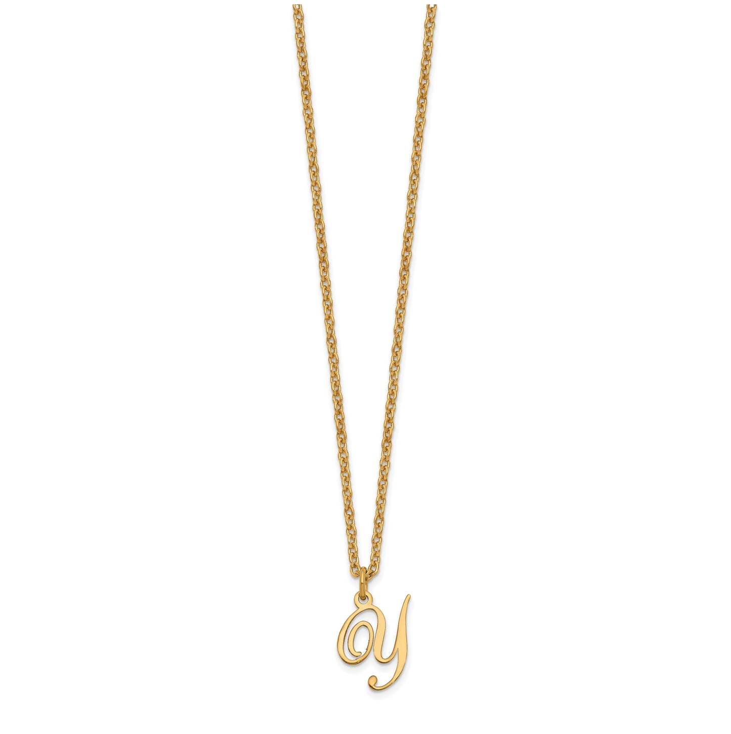 Sterling Silver Gold plated Letter Y Initial Necklace