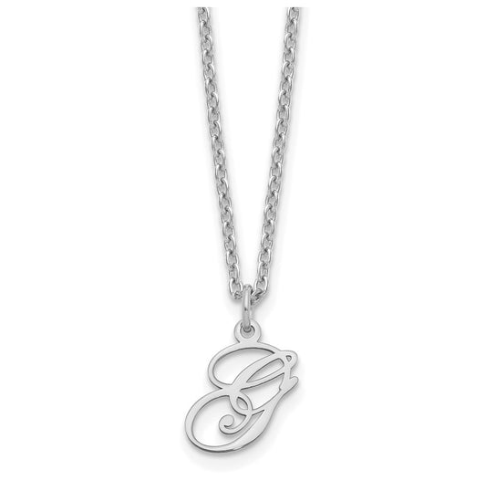 Sterling Silver Rhodium plated Letter G Initial Necklace