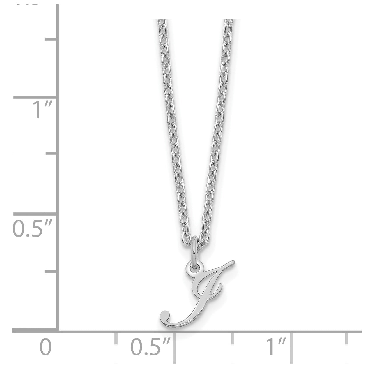 Sterling Silver Rhodium plated Letter J Initial Necklace