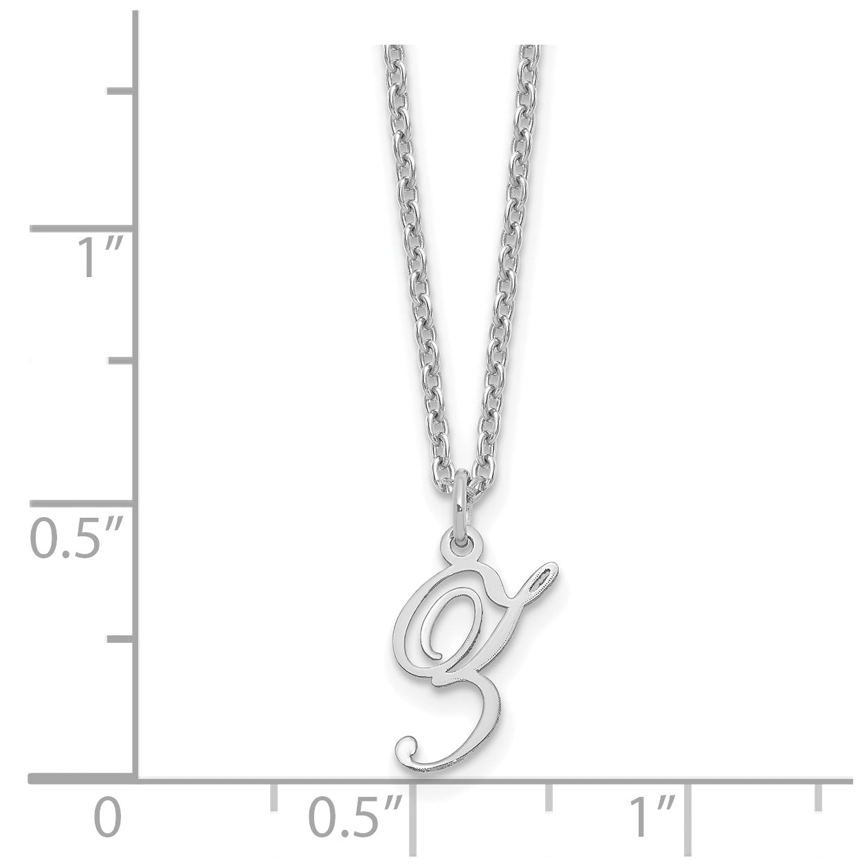 Sterling Silver Rhodium plated Letter Z Initial Necklace