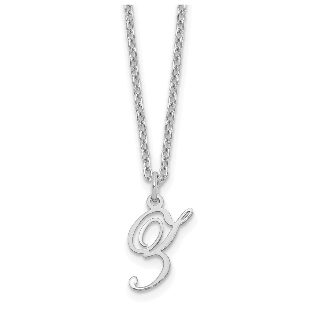 Sterling Silver Rhodium plated Letter Z Initial Necklace