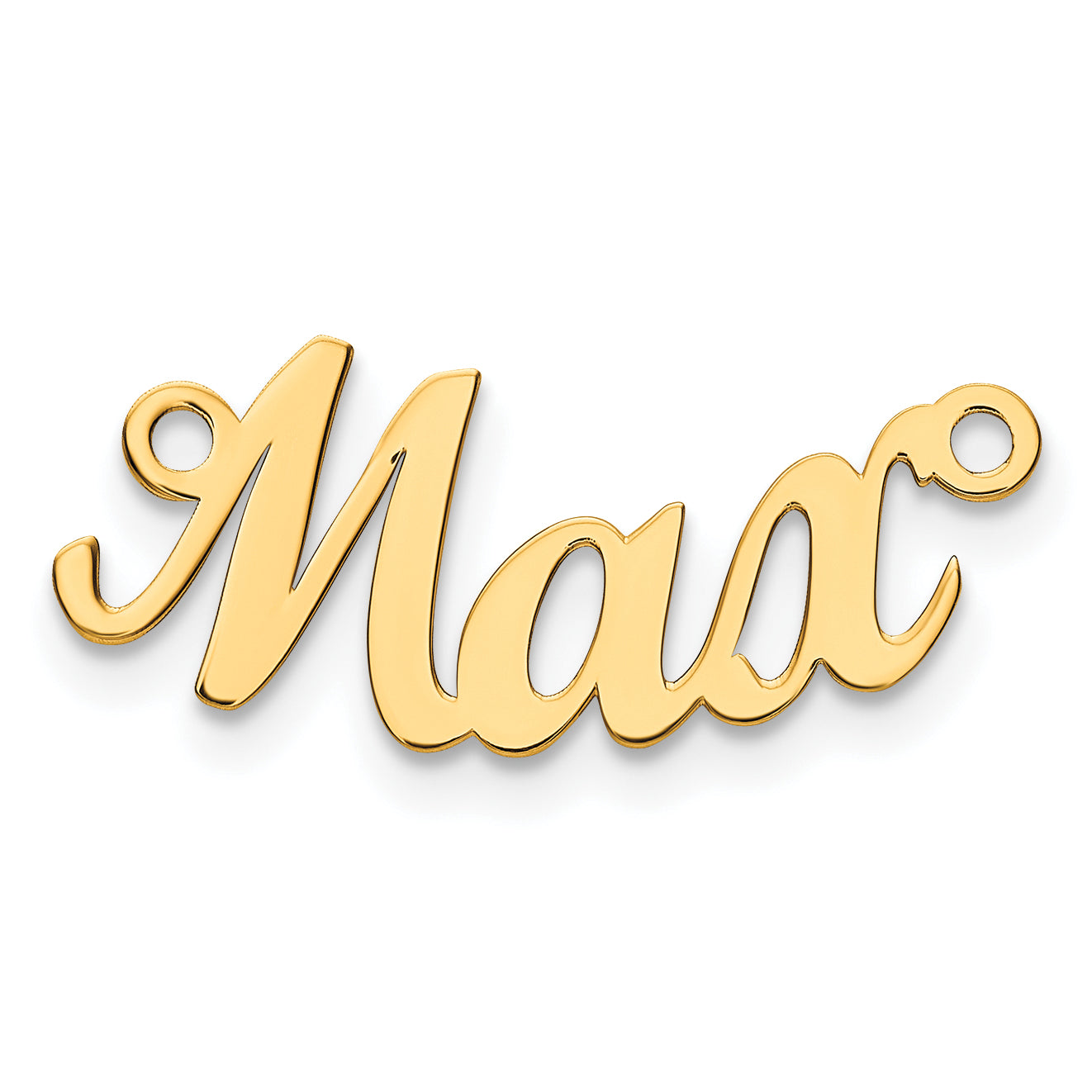 Sterling Silver Gold plated Polished Curved Script MT Font Name Plate