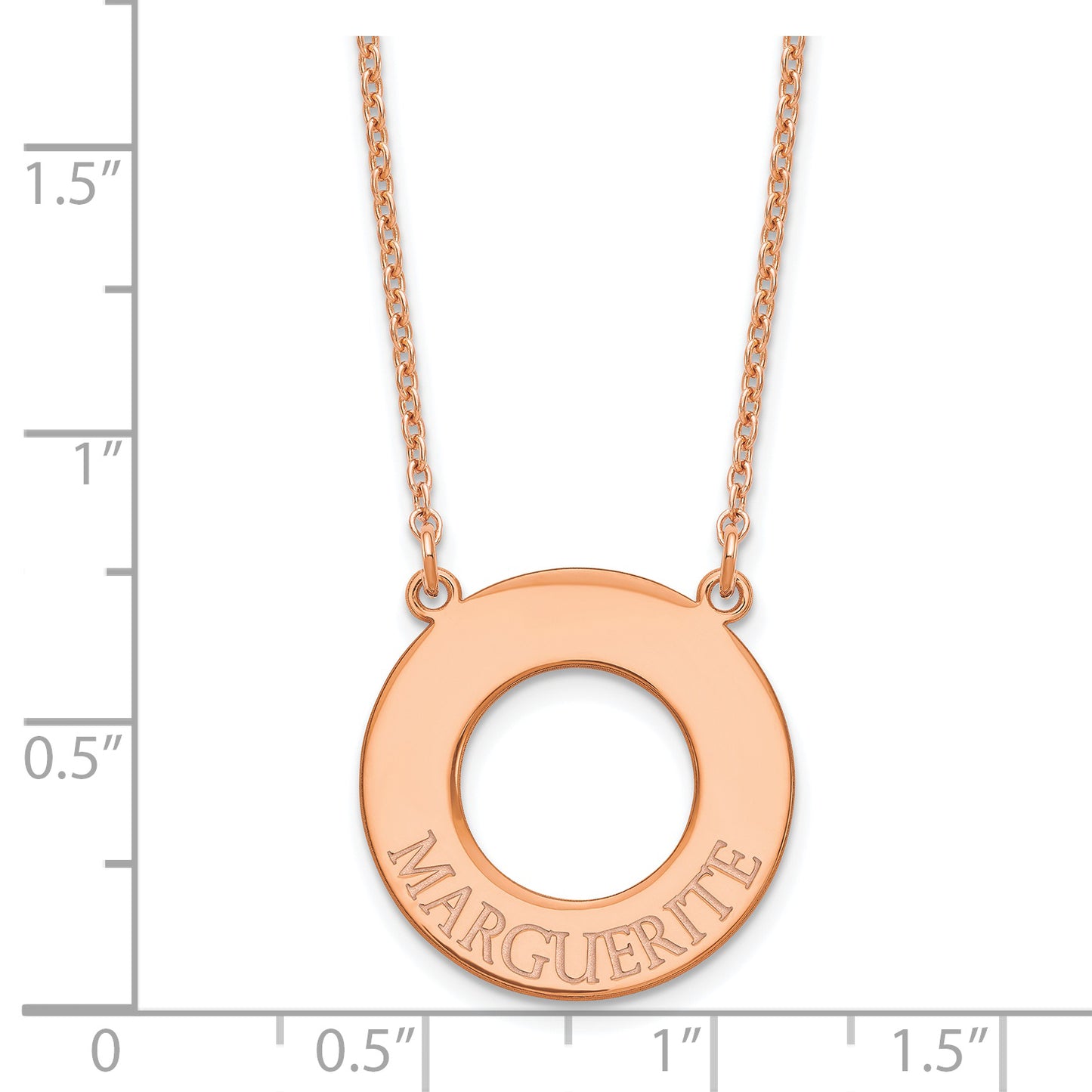 Sterling Silver Rose Gold plated Open Circle with 1 Name Necklace
