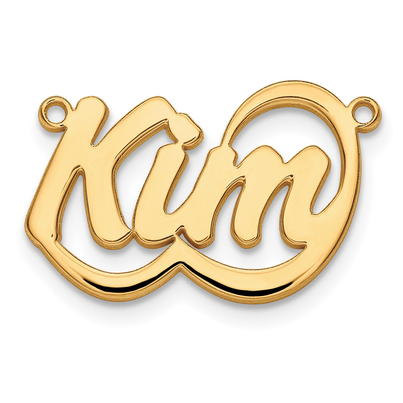 Sterling Silver Gold plated Polished Bellamy Font Name Plate