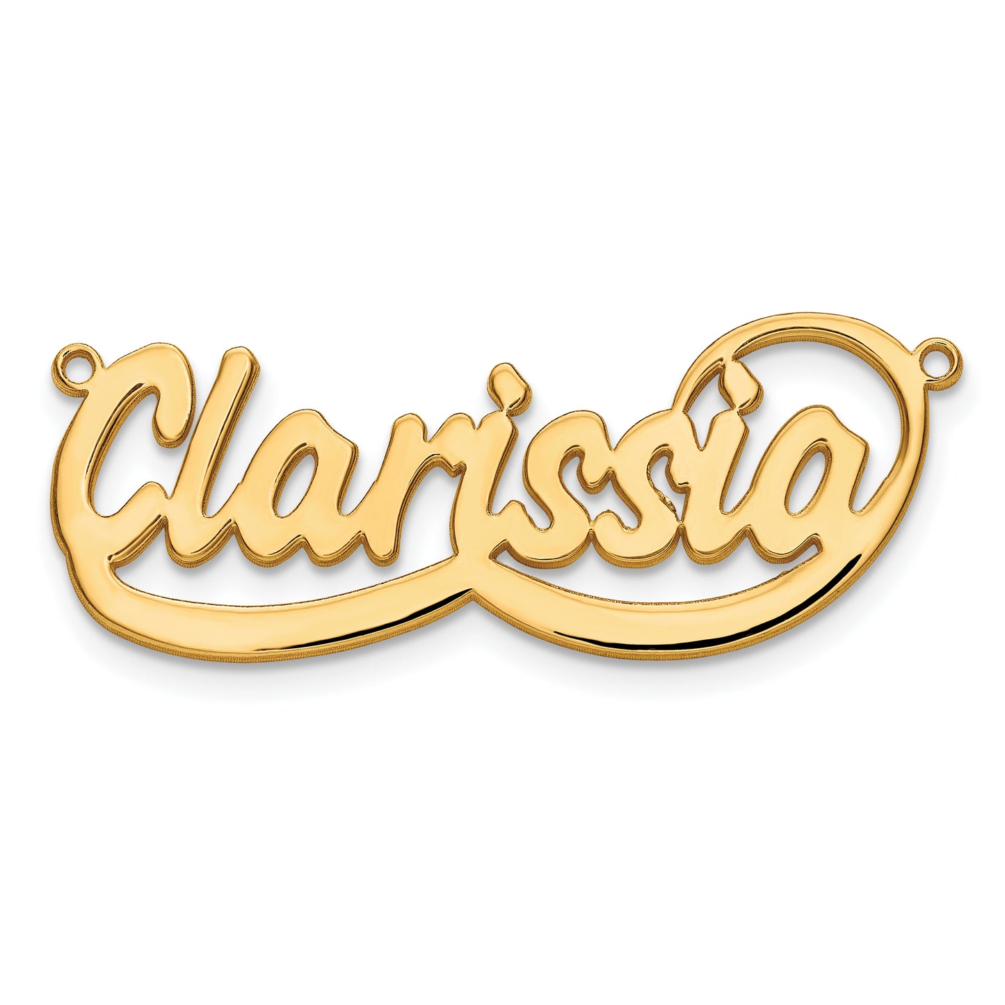 Sterling Silver Gold plated Polished Bellamy Font Name Plate