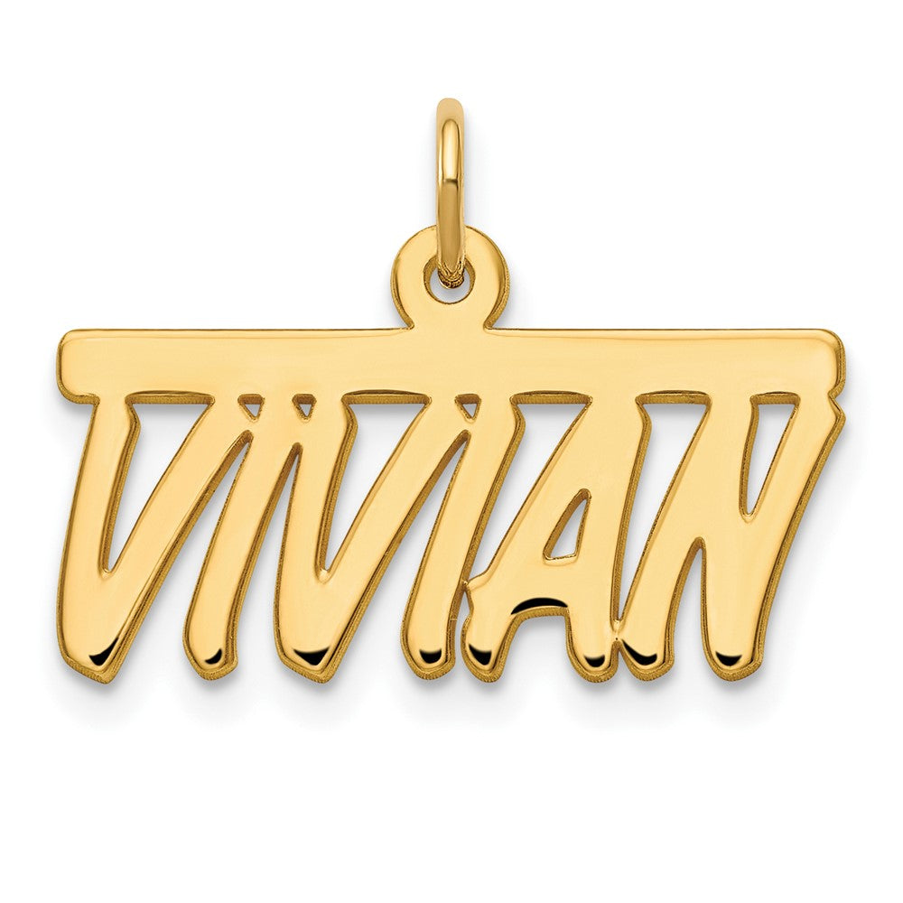 Sterling Silver Gold plated Polished Bellamy Font Name Plate
