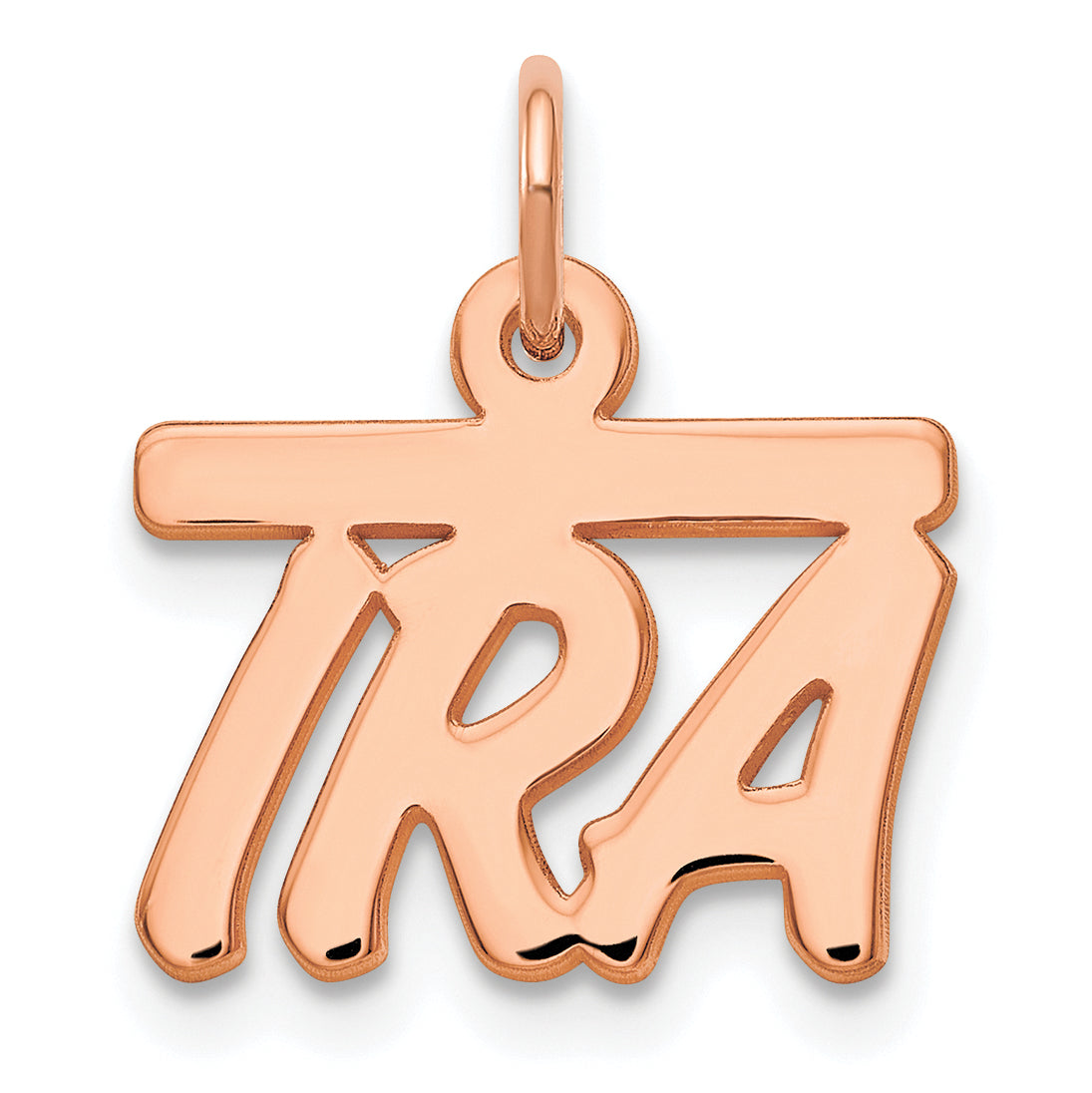 Sterling Silver Rose Gold plated Polished Bellamy Font Name Plate