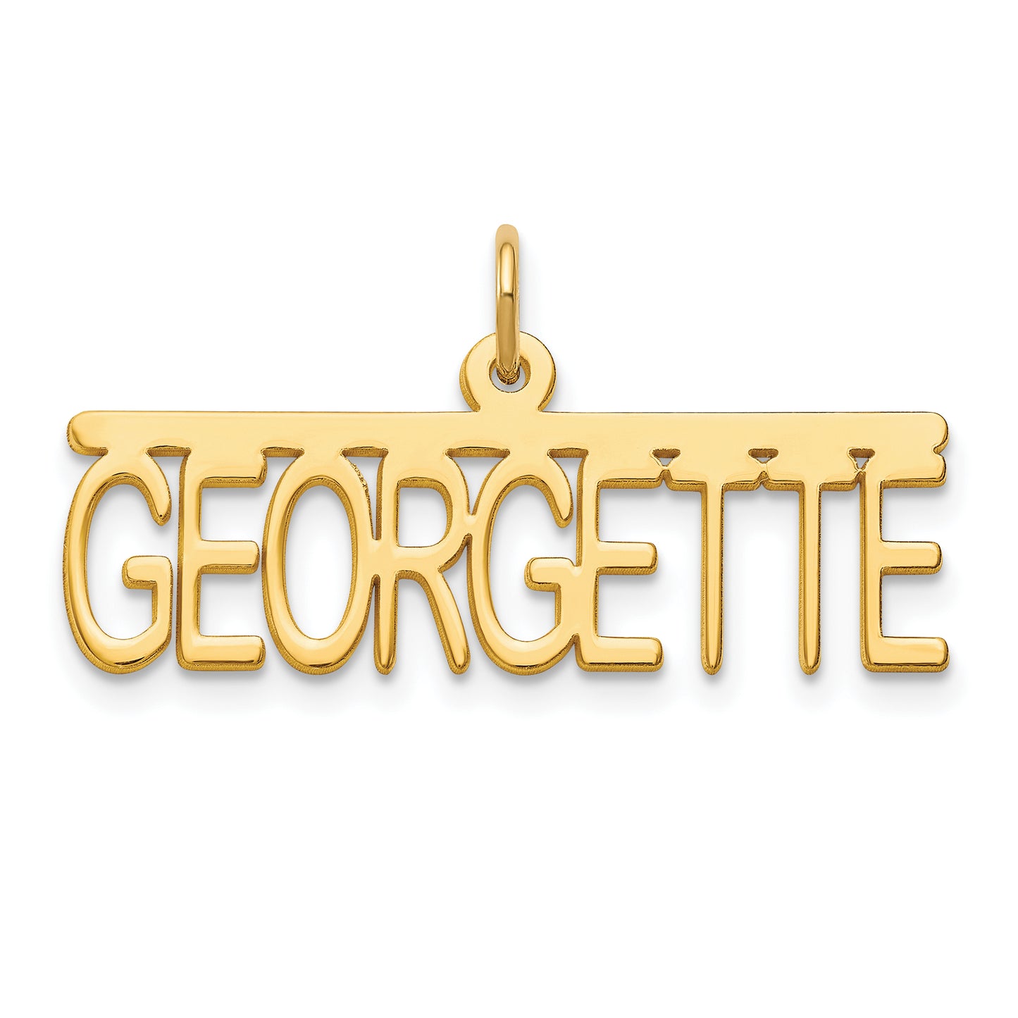 Sterling Silver Gold Plated Polished Arial Rounded Font Name Plate