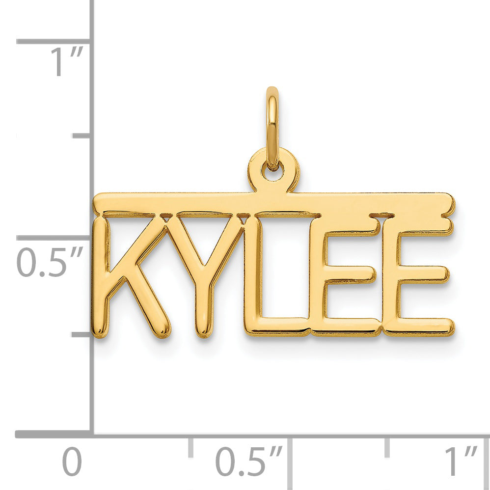 Sterling Silver Gold Plated Polished Arial Rounded Font Name Plate