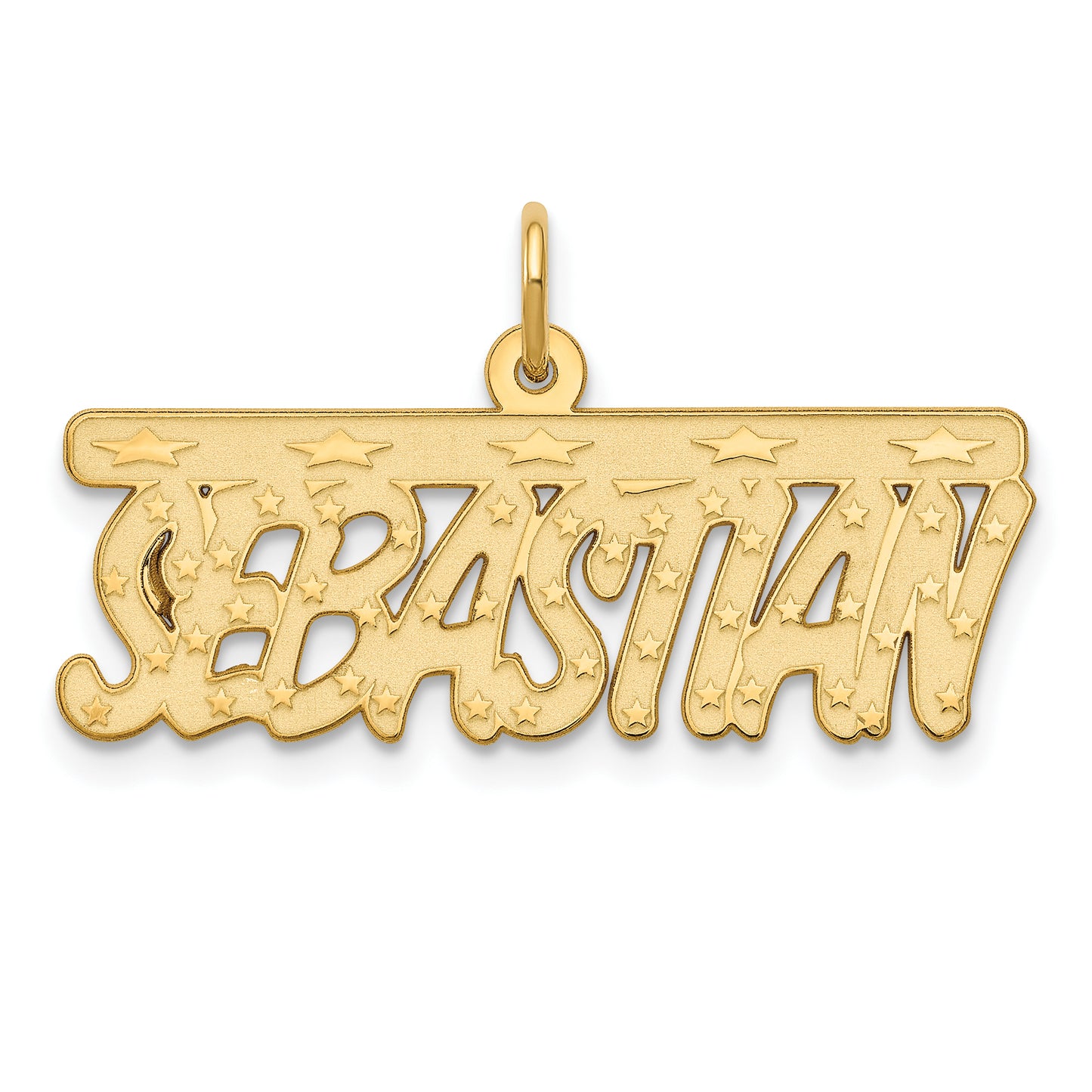 Sterling Silver Gold plated Satin Bellamy Font Name Plate