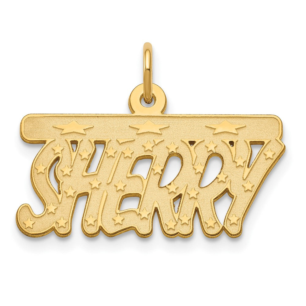 Sterling Silver Gold plated Satin Bellamy Font Name Plate