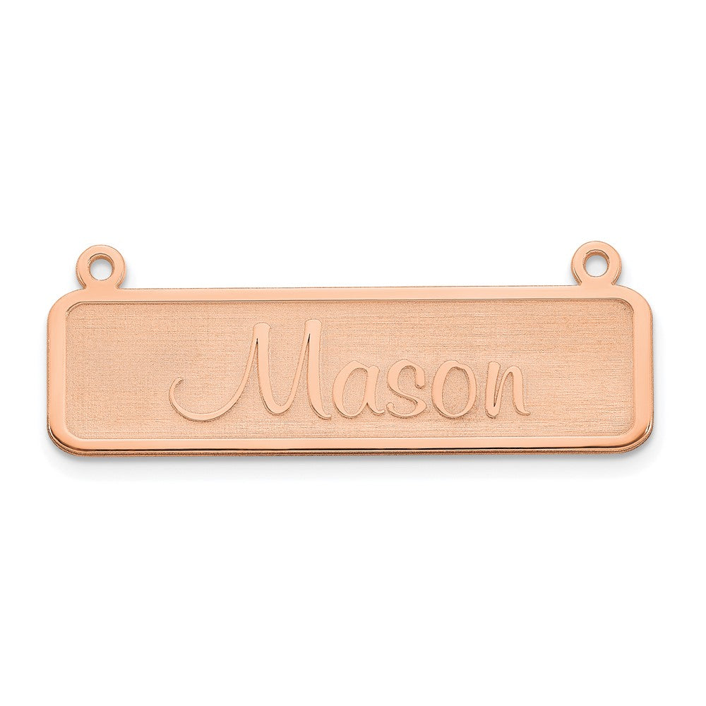 Sterling Silver Rose Gold plated Satin Name Plate Bar
