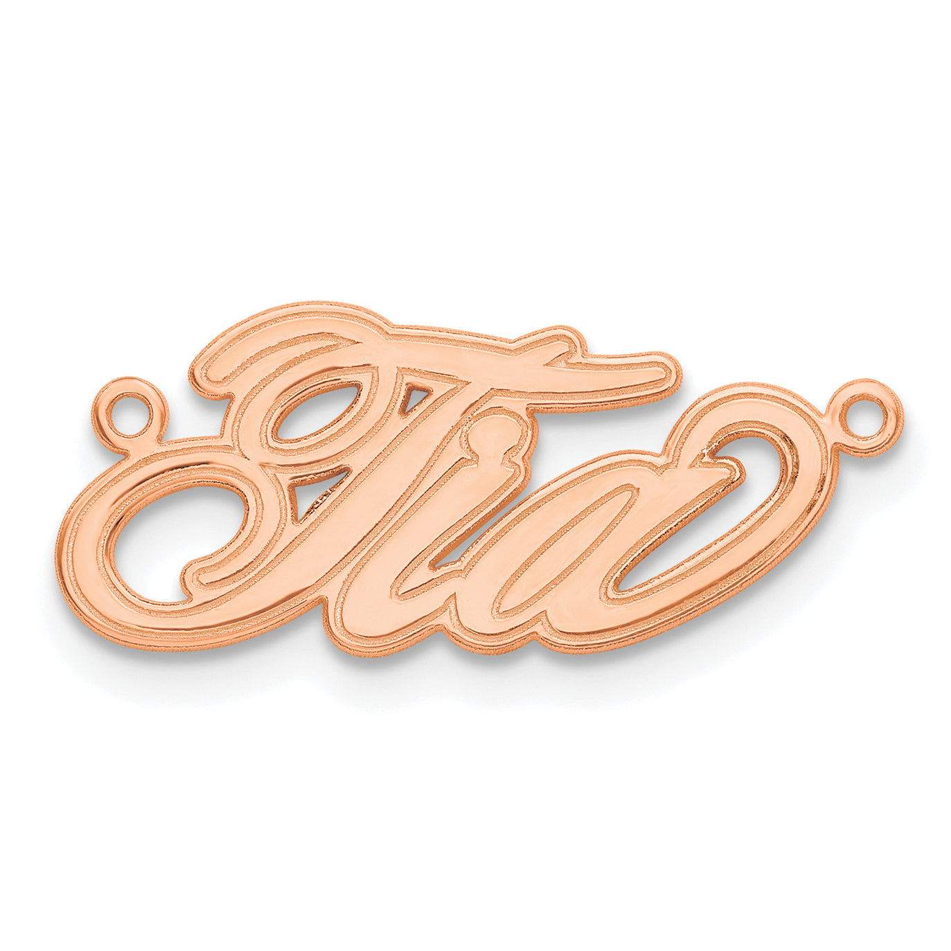 Sterling Silver Rose Gold plated Etched Name Plate