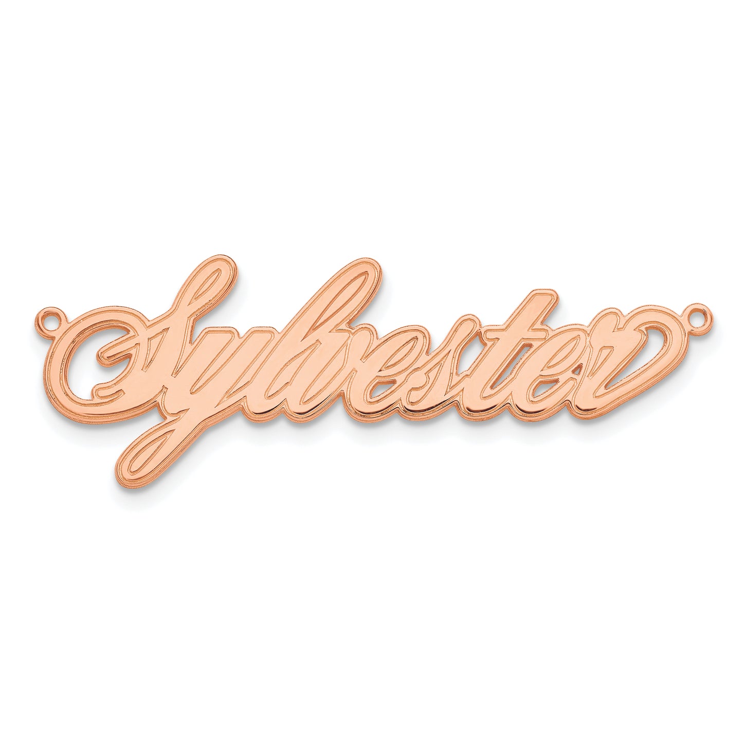 Sterling Silver Rose Gold plated Etched Name Plate