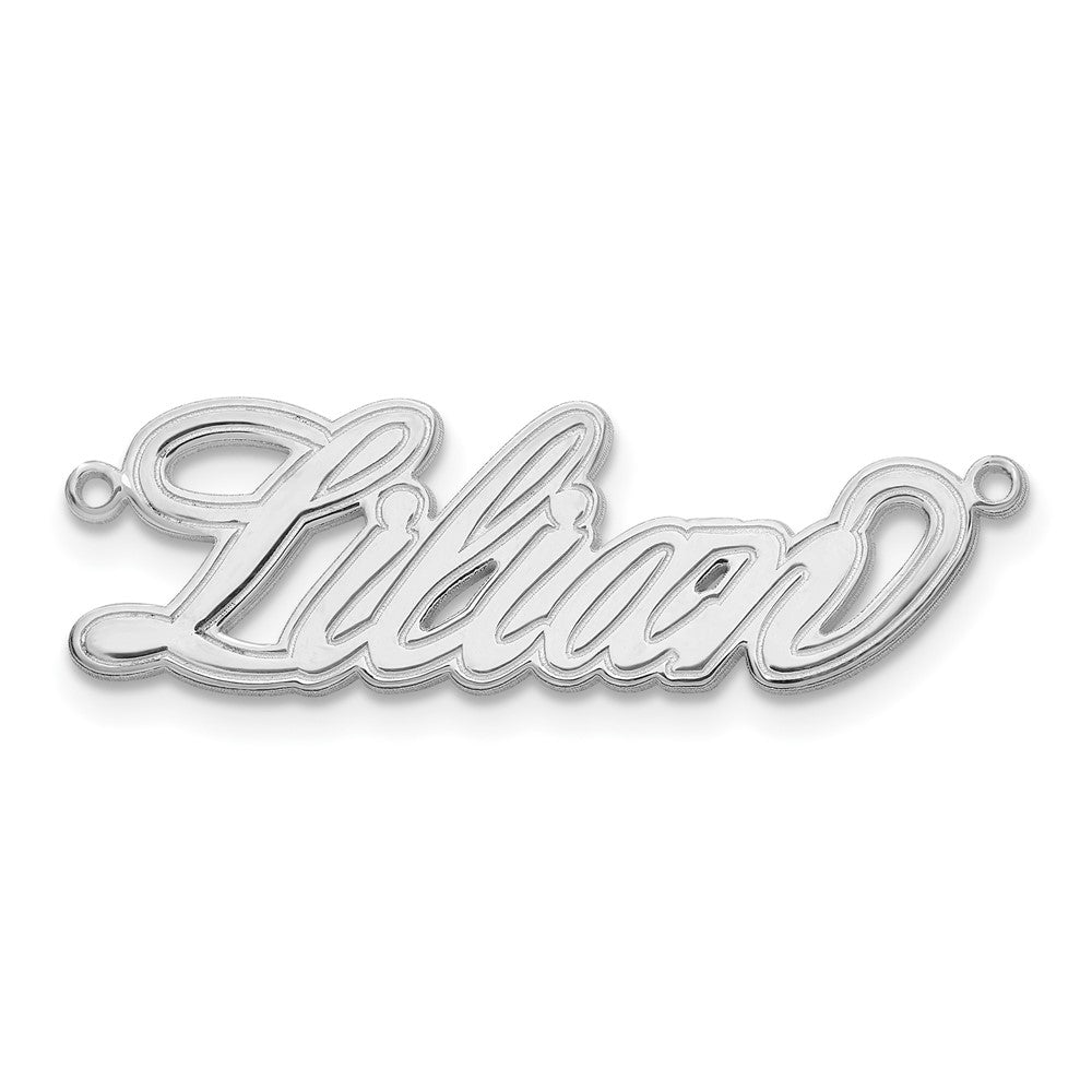 Sterling Silver Rhodium plated Etched Name Plate